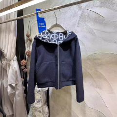 2025 秋冬 Nanyou 新しい高品質老眼ジッパーカシミヤウール両面ジャカード織り高級ハンサムショート