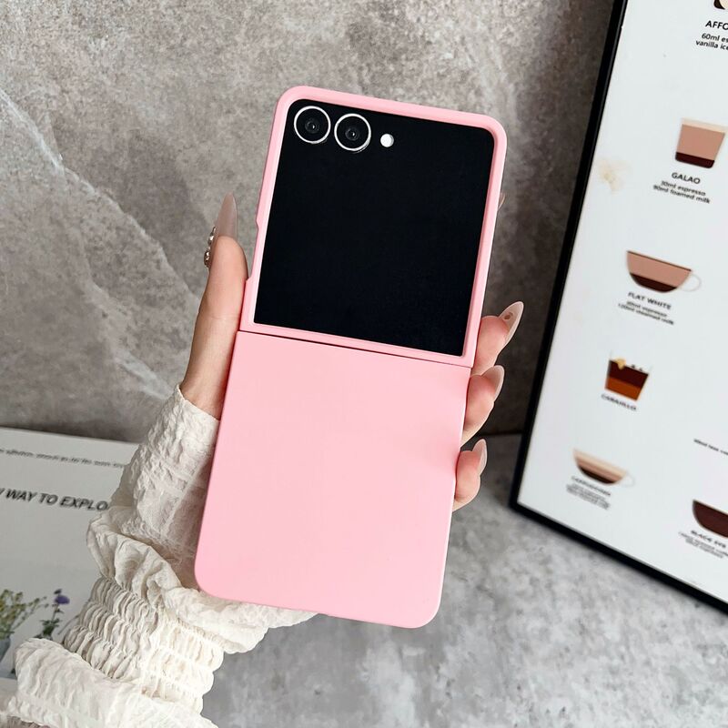 ins ソリッドカラーの肌の感触の大きなウィンドウ Samsung Galaxy ZFlip 30% off スタックスクリーンビジネス落下防止携帯電話ケースシンプル|undefined