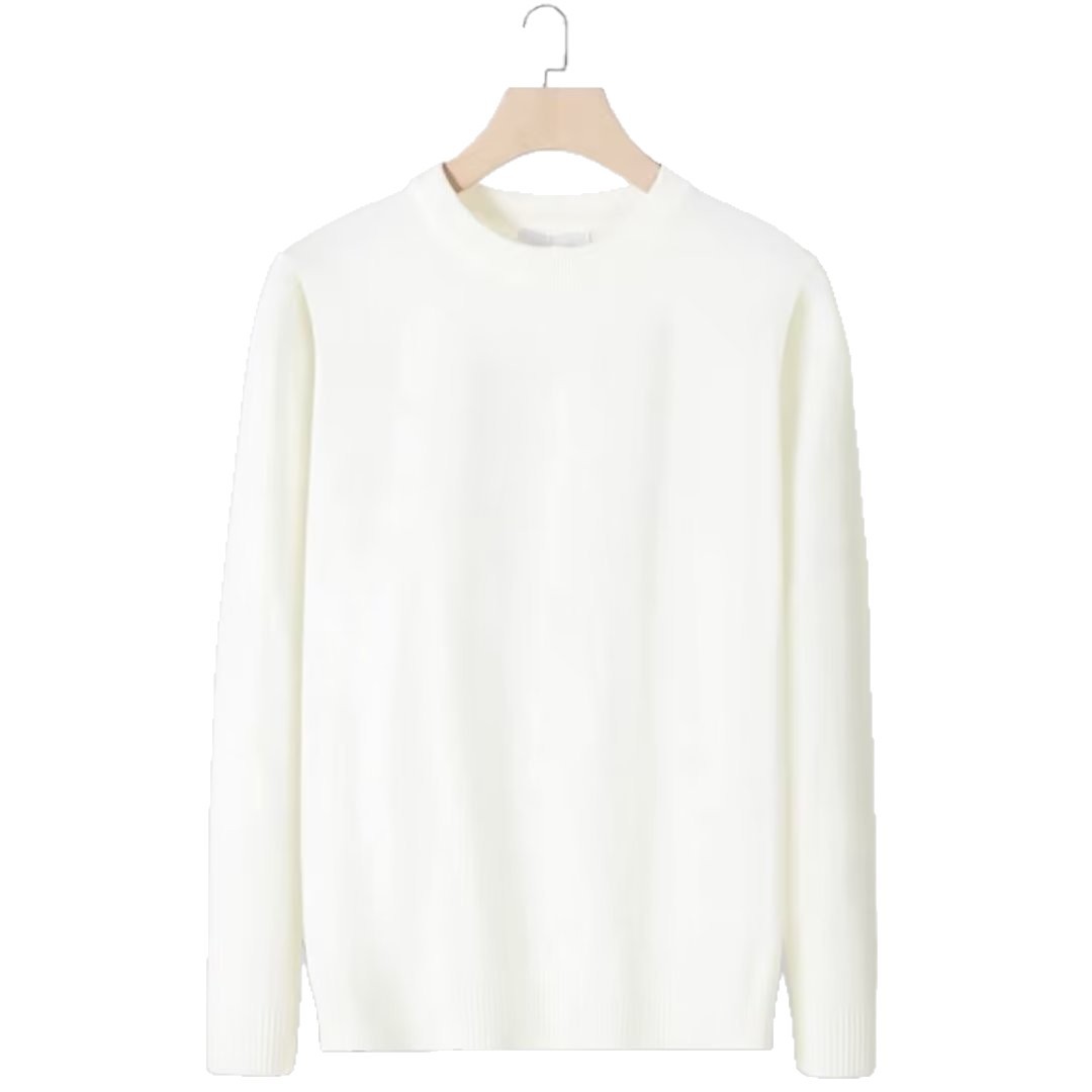 Hombres camisetas delgadas de punto de invierno jóvenes hombres cuello redondo de color sólido casual hoodie de manga larga suéter hombre transfronterizo mayorista