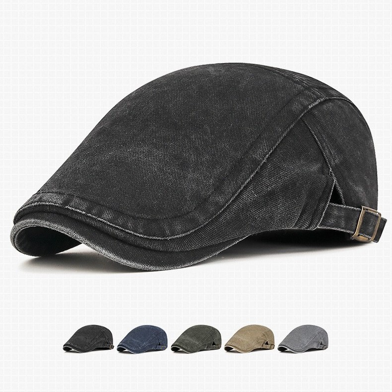 Popular Foreign Trade Item: Washed Vintage Beret Hat for Men and Women, Versatile Forward Cap, Simple Retro Sunshade Duckbill Cap for All Seasons Popular Foreign Trade Item: Washed Vintage Beret Hat for Men and Women, Versatile Forward Cap, Simple Retro Sunshade Duckbill Cap for All Seasons