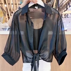 クロスボーダーキャミソールスカートブラウス薄手2025夏新作シフォンシャツレディーストップス日焼け止め服小さなショール付き