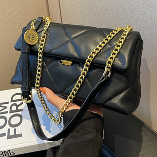 High-grade Texture Bag Women's Spring and Summer 2024 New Fashionable Rhombic Chain Bag Women's Niche Shoulder Crossbody Bag