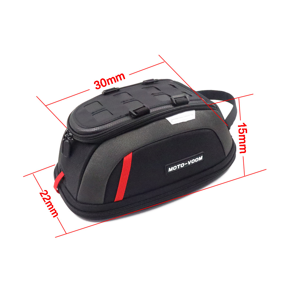 Universal Motorcycle Fuel Tank Bag, Magnetic Quick-Release Motorcycle Travel Bag, Front and Rear Quick-Adjustable Fuel Tank Bag with Rain Cover