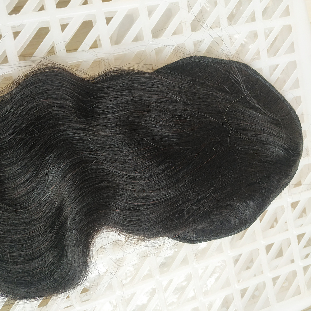 Real Human Hair Ponytail Body Wave Drawstring Extension Piece_voghion.com