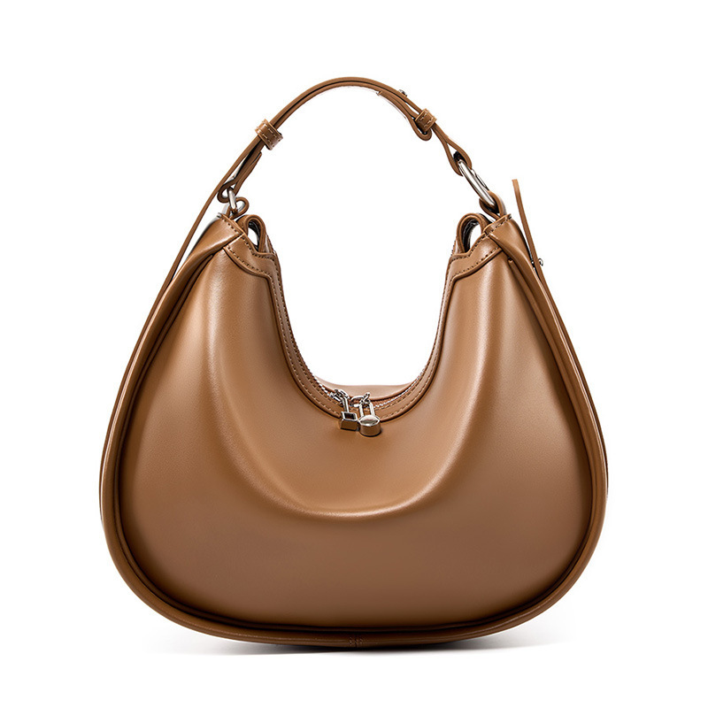 Niche Design Crescent Bag Genuine Leather Underarm Bag For Women 2025 New Simple High-End Shoulder Crossbody Versatile Handbag - Thumbnail 7