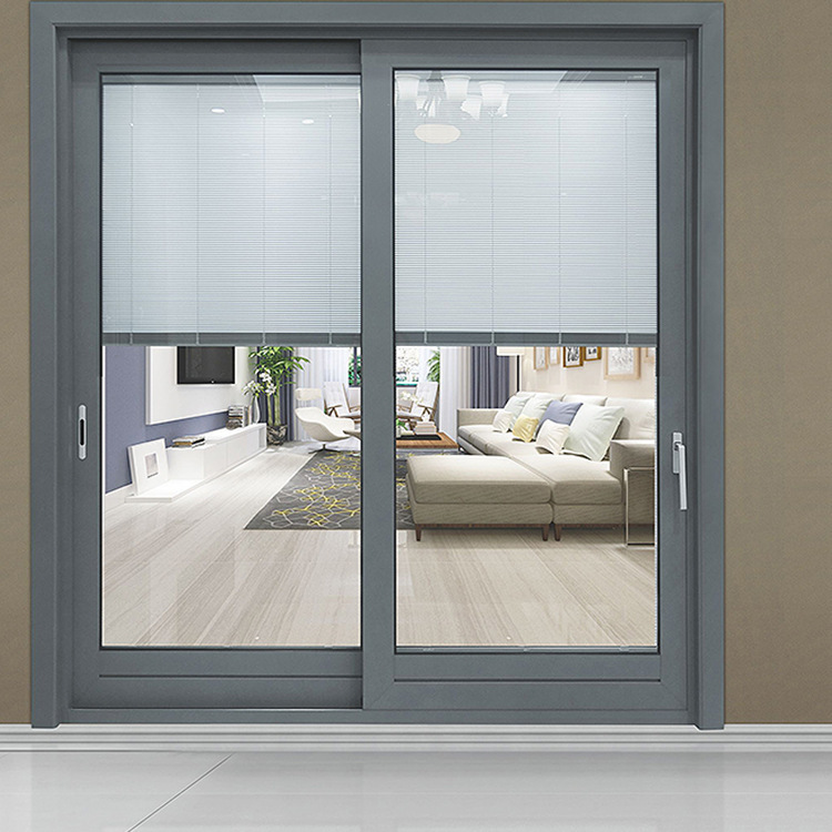 Customized Office Glass Partition Door with Built-In Sliding Blinds, Conference Room Aluminum Alloy Magnetic Control Sliding Blinds