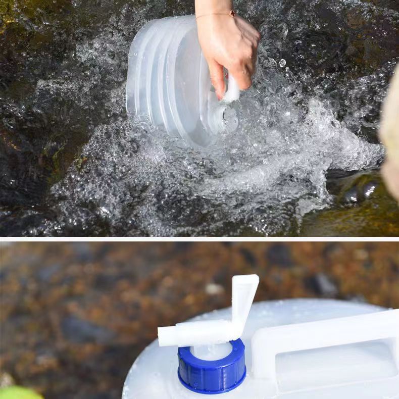 户外折叠水桶可伸缩带龙头旅行野营车载水桶大容量便携饮水机水壶|undefined