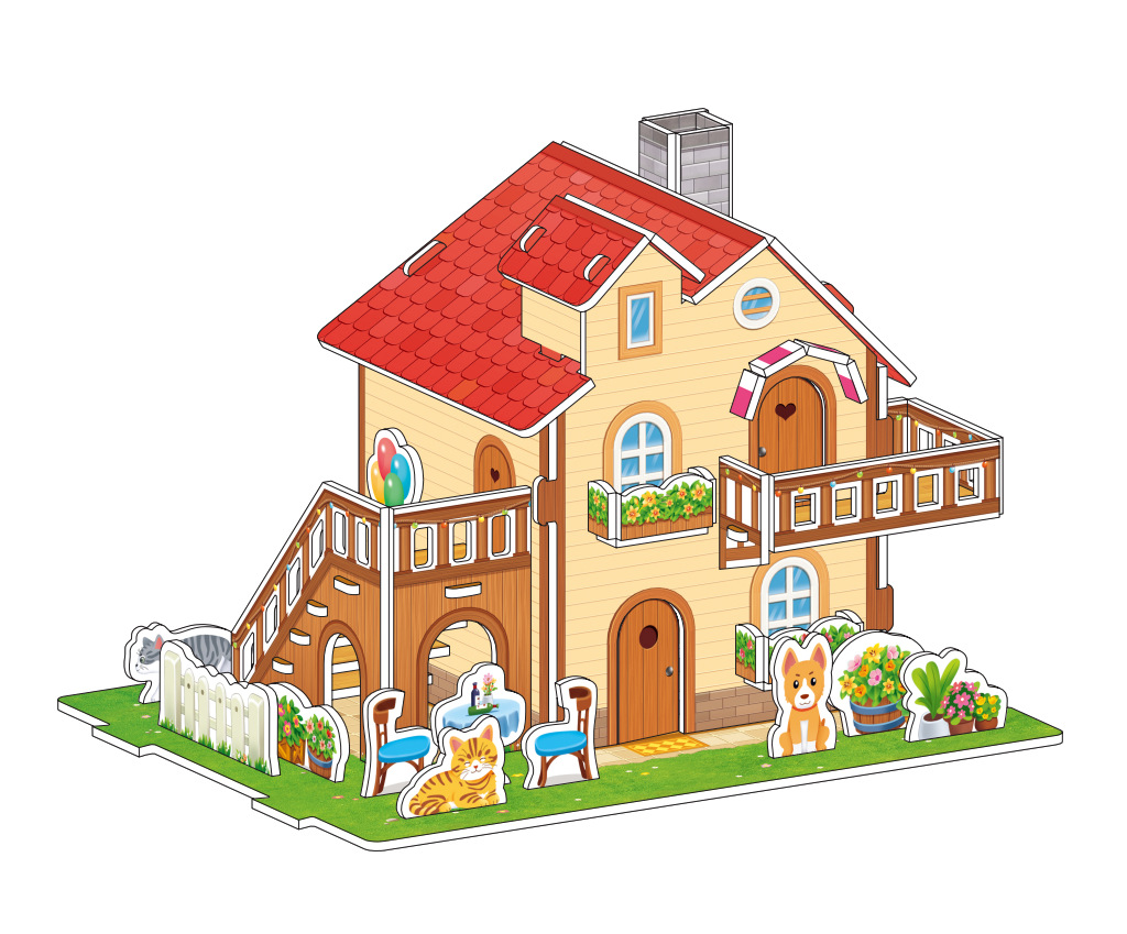 3D rompecabezas tridimensional juguetes educativos espuma de papel hecho a mano casa Coche forma puesto 61 regalo medio