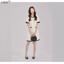 高级感小香风连衣裙2024夏季新款女装小个子高端名媛气质直筒裙羽
