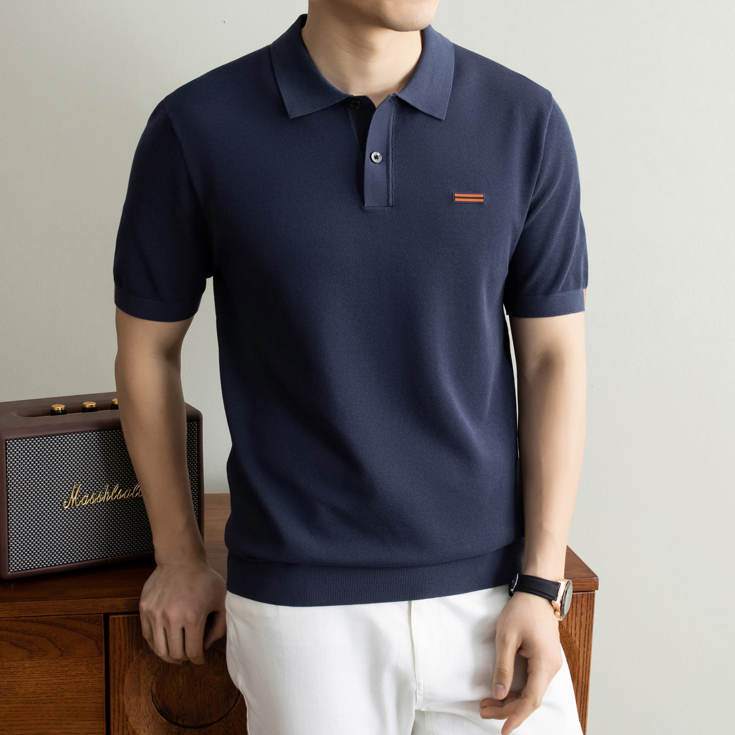 2026 New Model Men's Short-Sleeved T-Shirt with Mulberry Silk and High-Quality Long-Staple Cotton, High-Quality Business Polo Shirt for Men in Spring and Summer