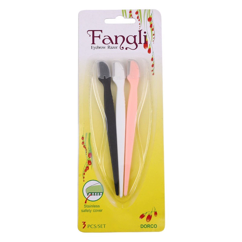 Fang Li нож для обрезки бровей три прямых стержня нож для обрезки бровей нож для бритья бровей с защитной оболочкой