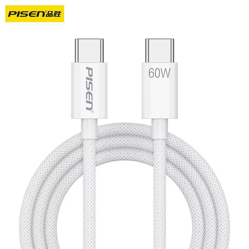Быстрая зарядка кабель Type-C (PISEN) PD 60W/100W, Браден USB-C на USB-C, 1.0/1.2 м