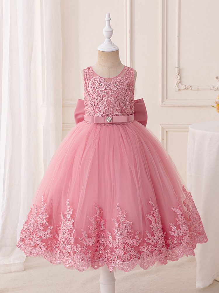 Vestido infantil transfronterizo vestido de noche vestido de boda vestido de cumpleaños de encaje vestido de princesa de niña