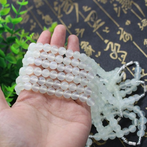 Natural jade Xiuyu beads mother necklace white Xiuyu can be used as multi-circle Buddha bead bracelet
