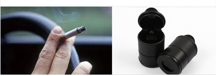 Car 4S Shop Fireproof and Flame-Retardant Multifunctional Ashtray, Black Independent Boxed Car Ashtray, Free Shipping, No Light