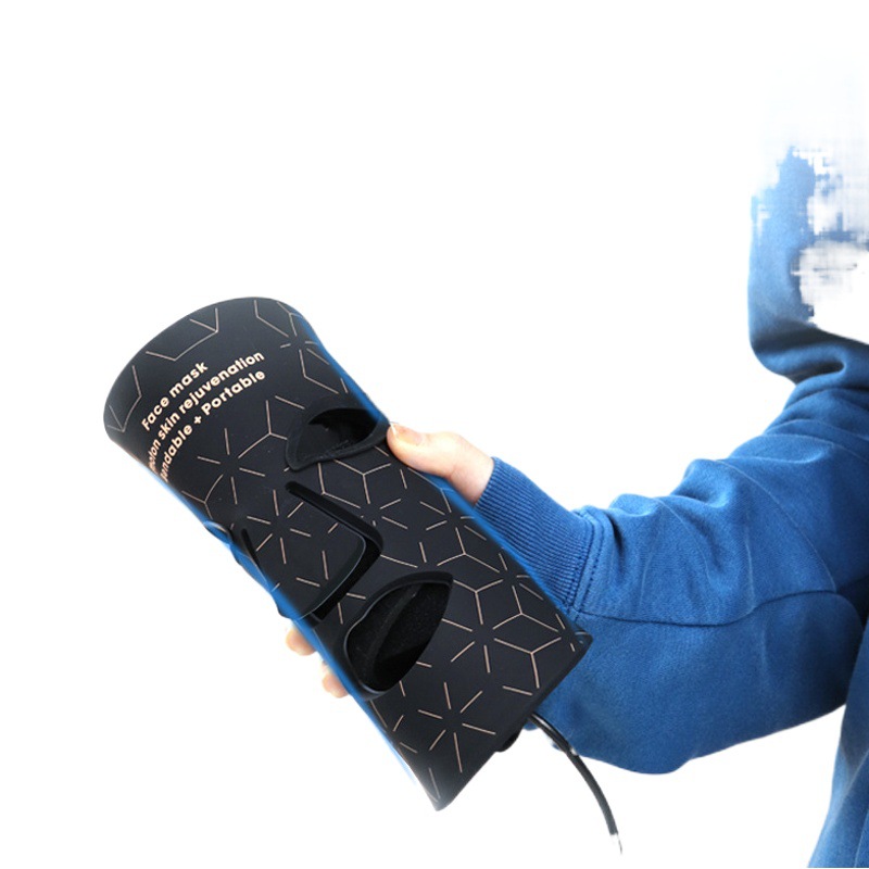 Luz roja máscara de belleza LED rejuvenecimiento de la piel máscara de silicona instrumento de belleza cara hogar fila grande luz roja luz azul máscara instrumento