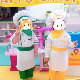 儿童小厨师服套装工作衣服长短袖幼儿园男女童成人亲子活动演出服