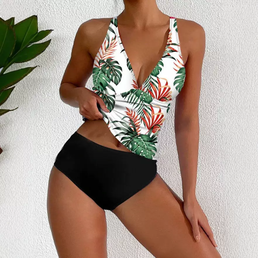 新款欧美泳衣女性感跨境热卖分体比基尼亚马逊跨境外贸泳衣女