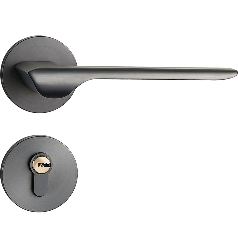 Negro universal cerradura de la puerta del hogar cerradura de la puerta interior dormitorio manija de la puerta de hardware manija de la puerta de madera cerradura de la puerta cerradura