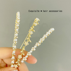森系復古超仙珍珠花朵發箍輕奢法式公主ins高級感髮飾不勒頭鑲鑽