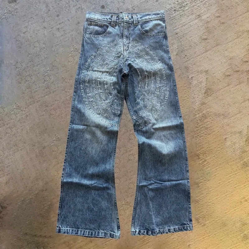 Europa y América transfronterizos tendencia hip hop americana y2k moda Harajuku personalidad callejera jeans casuales pantalones de piernas