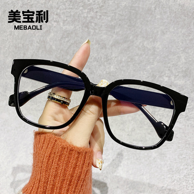 新款GM眼镜小红书同款黑框眼镜框防蓝光男女TR90眼镜架配近视度数|ru
