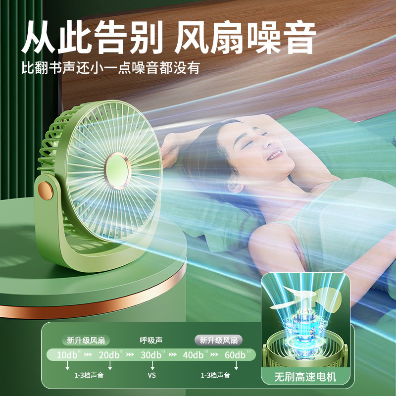 新しい小型ファンサイレントデスクトップ小型学生寮ベッドサイドテーブル強力な扇風機 USB 充電ポータブル|undefined