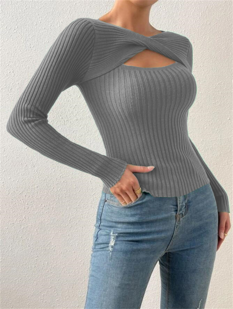 154g Weight Long Sleeve Sleeve Length Pullovers Placket Type Regular Sleeve Sleeve Type Polyester Fabric Type Regular Top Length Sweater Tops Type Holiday, Daily Occasion U Neck Neckline Slim Fit Type Solid Color Pattern Winter, Autumn Season Women's Gender Elegant, Streetwear Style Wholesale Women's Elegant Streetwear Solid Color Long Sleeve Sweaters & Cardigans 27
