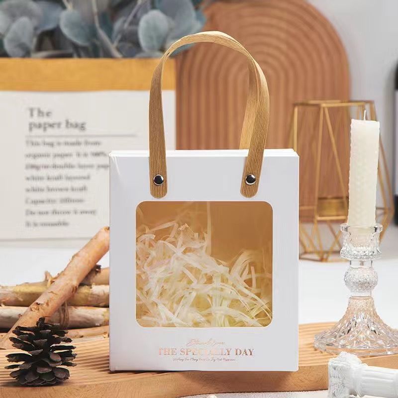 Recuerdos de boda, caja de regalo portátil, bolsa, boda avanzada, cumpleaños, paquete de regalo de cumpleaños pequeño transparente