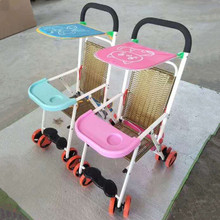 折叠竹编车婴幼儿便携儿童简易型推车婴儿夏天藤编车手推车宝宝
