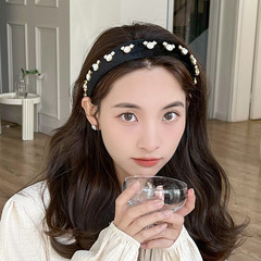 韓國網紅燙鑽絲絨發箍女2022新款劉海頭飾時尚天鵝絨頭箍批發F048