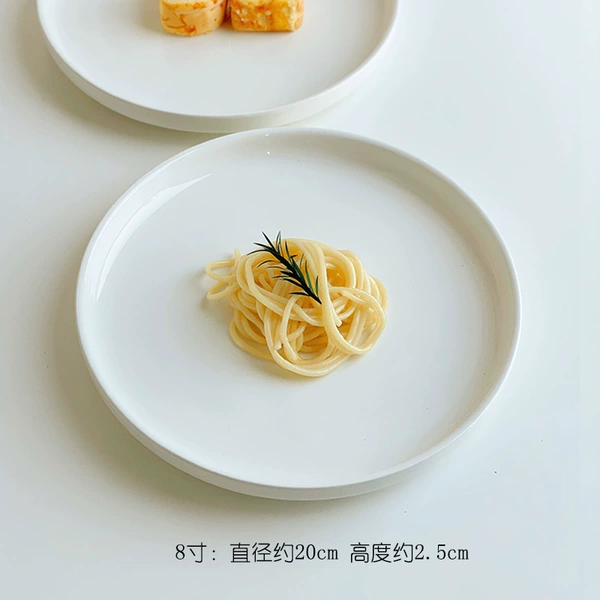 8 -inch pure white west dining plate