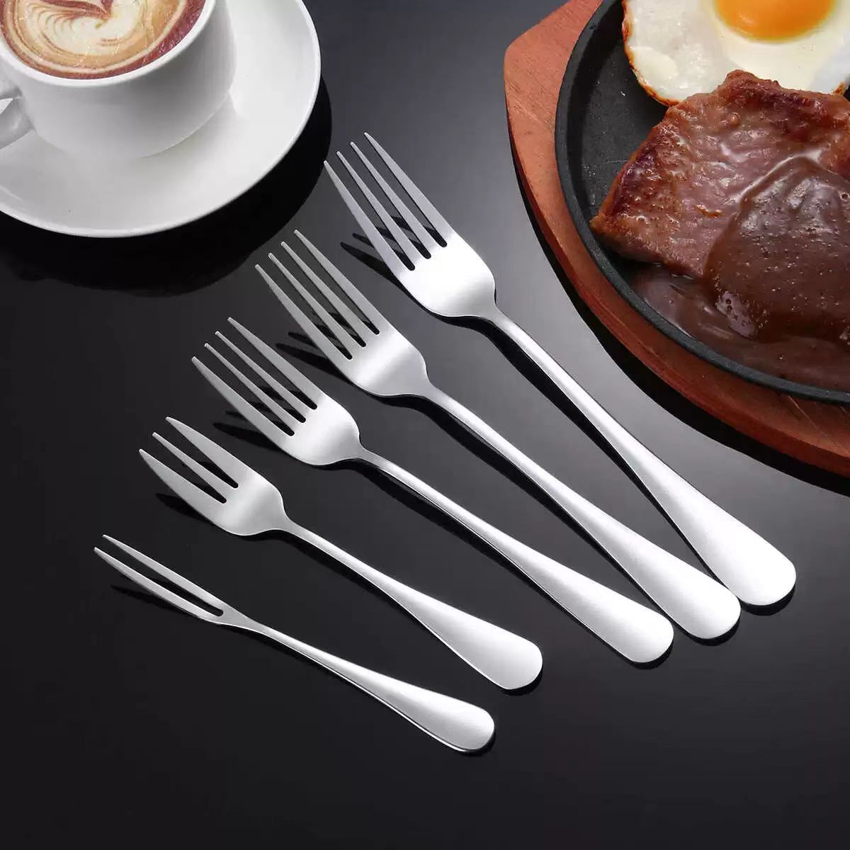 Juego de Cubiertos para Bistec de Acero Inoxidable 410 Diseño Engrosado para Restaurante y Hogar image 3