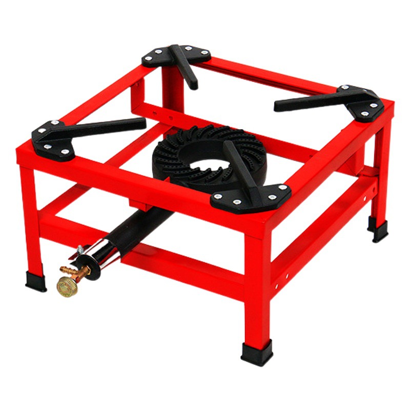 Suministro directo de fábrica estufa portátil al aire libre de una sola cabeza estufa de doble cabeza con soporte estufa de hierro fundido estufa de gas de alta potencia