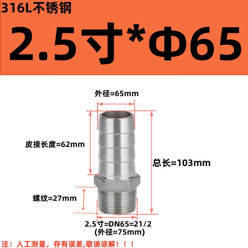 304 ステンレス鋼外径パゴダコネクタ 316 六角革水道管ホース気管外歯おねじグリーンヘッド|undefined