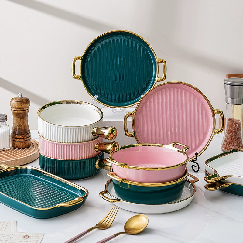 Brand ceramic set, dinner plate, tableware, light luxury style