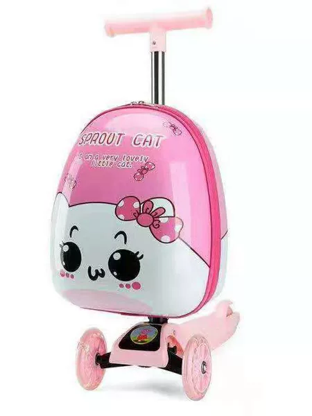 Manufacturer Wholesale Children's Trolley Case Cartoon Suitcase Children's Scooter Trolley Case Foldableable Trolley Case