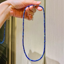 叠戴baby小米珠钻石切割天然青金石项链锁骨链复古新中式