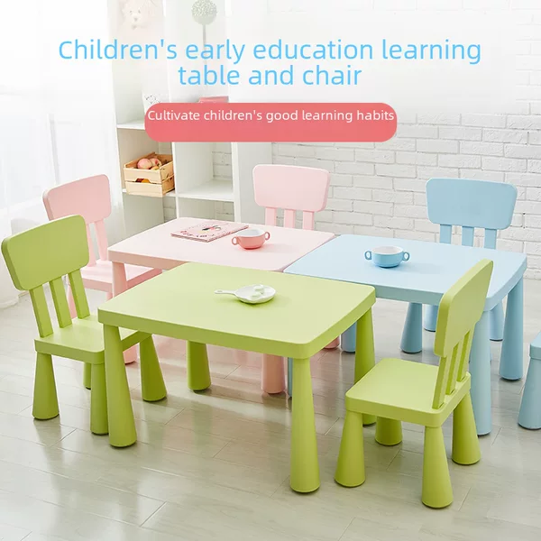 Momo Kidsren's Table Plastic Study Table Kidsren's Table and Chair Set Kindergarten Table Chair Stool