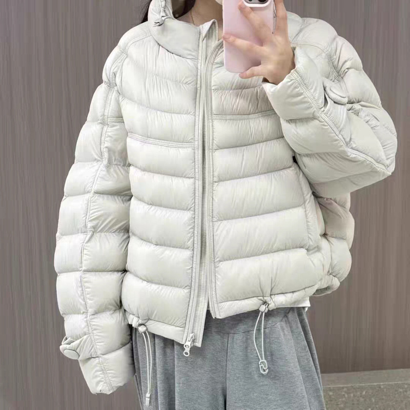 排骨羽绒服女轻薄款立领短款2025年新款宽松大码白鸭绒外套|undefined