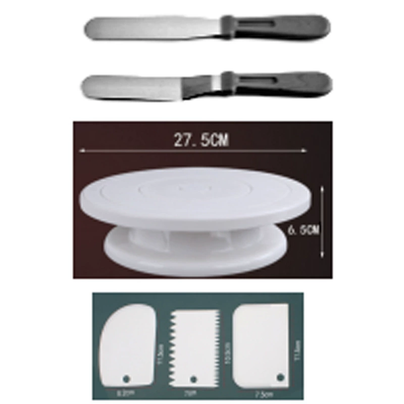Инструменты для выпечки 6 предметов поворотный стол для торта костюм Amazon горячая Распродажа насадка для выпечки кондитерских изделий шпатель