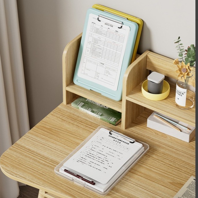 Clip de placa de plástico, caja de archivo, caja de almacenamiento de placa de copia, caja de información de papel A4, caja de acabado de suministros de oficina transparente