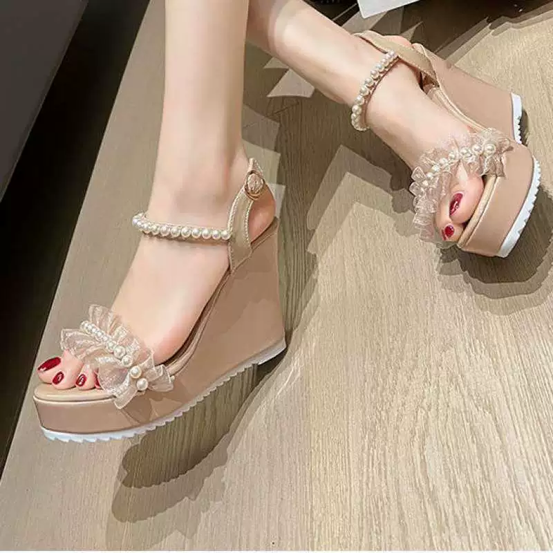 Женские босоножки на платформе 2025, новая летняя мода, универсальные, на высокой толстой подошве, летний фееричный стиль, высокие каблуки