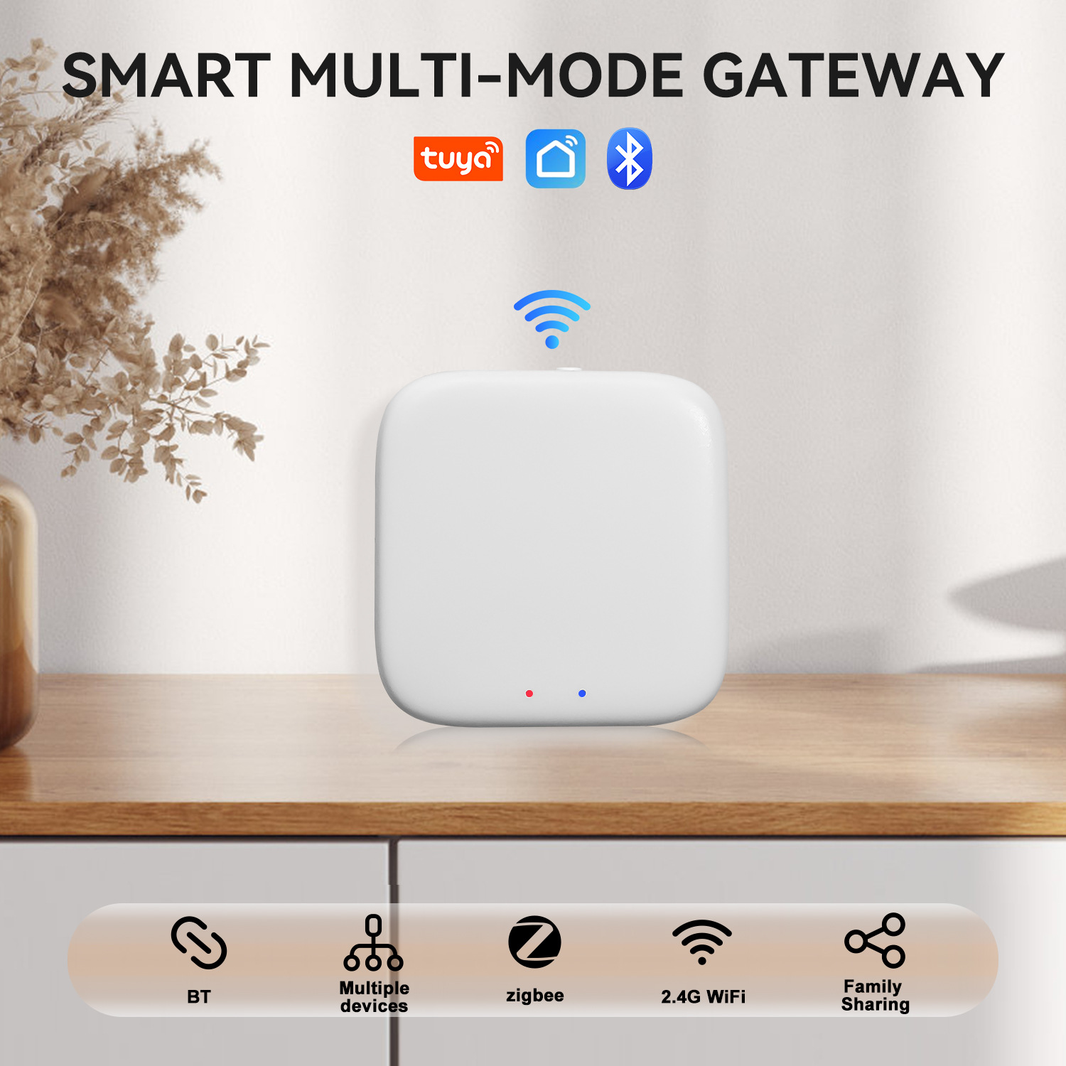 Tuya rasmiy nozik ko'p usullik shlyuz aqlli uy masofaviy nazoratchi wifi zigbee