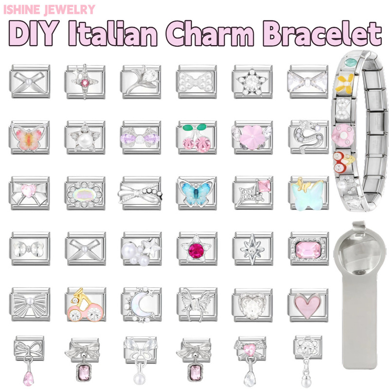 Italian DIY Modular Bracelet Watch Strap Adhesive Pendant Style Niche Exquisite European and American Style Original Design Gift