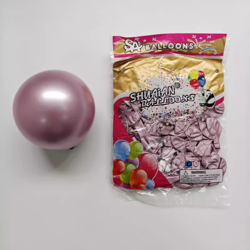Shuai'an globo de metal de 5 pulgadas engrosado cromo látex decoración de la boda globo de metal 100 piezas