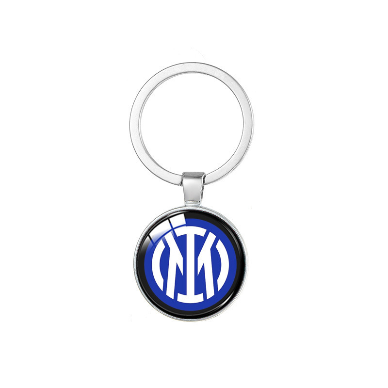 Cross-border World Cup European Football Team Emblem Keychain Royal Barcel Manchester United Time Gem Pendant