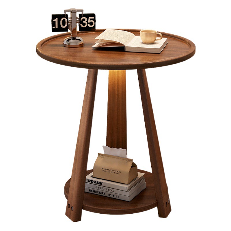 Mesa auxiliar pequeña mesa de té de madera maciza americana Tulip leche tienda de té mesa de café negociación balcón simple casual pequeña mesa redonda