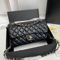 実物ロゴ付きバッグ女性クラシック小香CF羊皮チェーンバッグ高品質高級感キャビア牛革