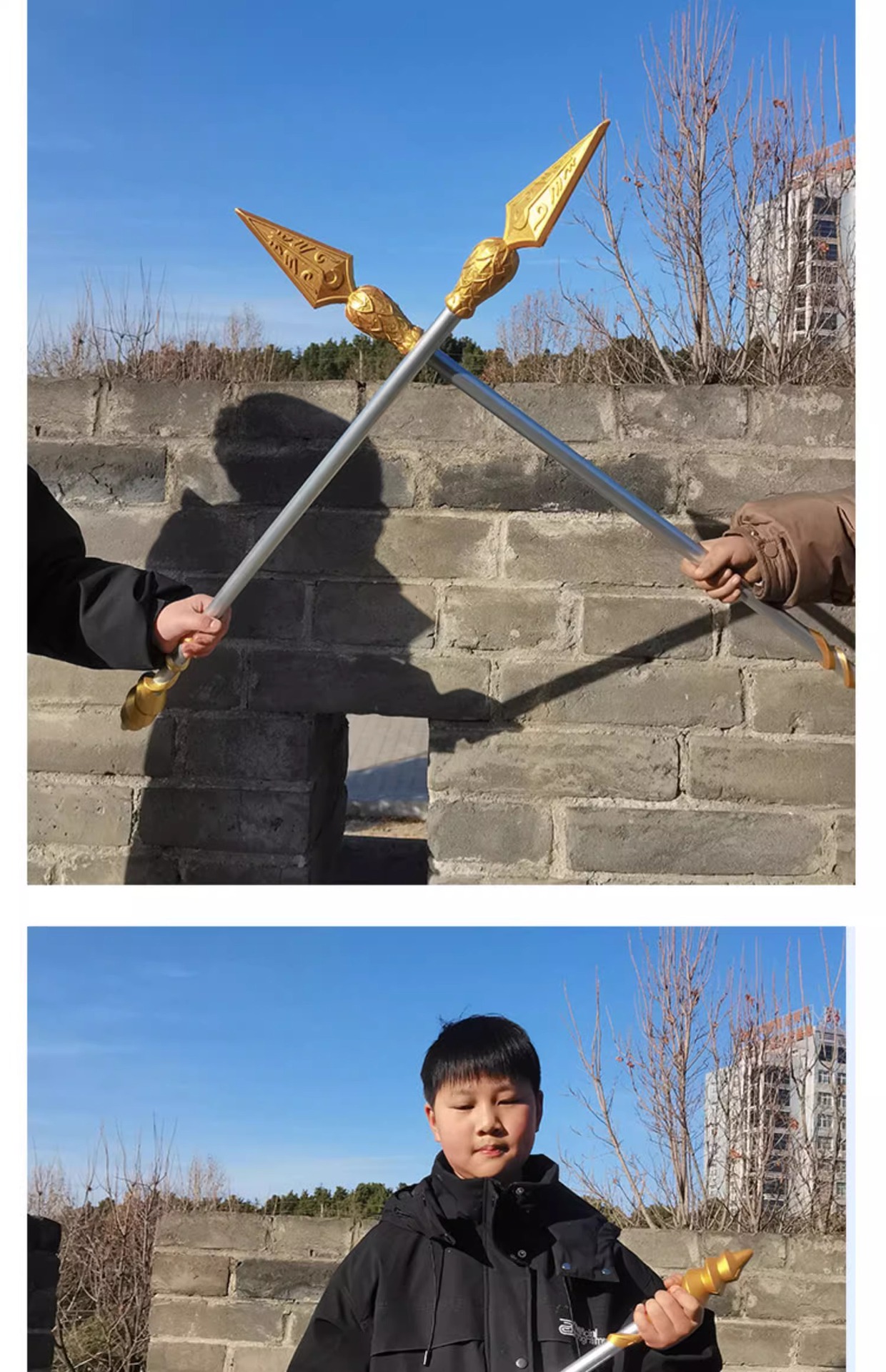 哪吒火尖枪长枪敖丙盘龙冰锤子玩具大号敖光龙牙刀武器男孩pu兵器-阿里巴巴